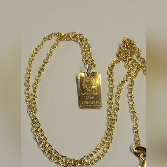 Jewelry - .9999 Fine 24k Solid Gold Lion Pendant - NEW Mix Metal 925 STERLING SILVER BAIL